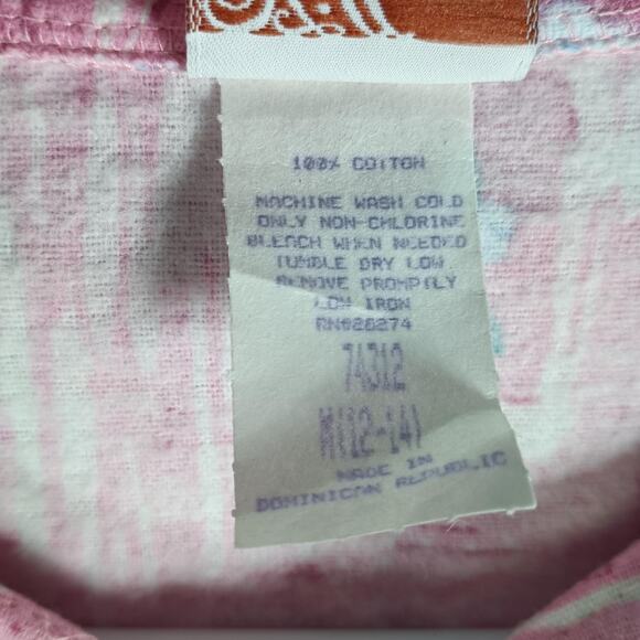 Village Fair Housecoat Women Medium Pink Floral Button Front Robe Pockets Cotton - Picture 8 of 8